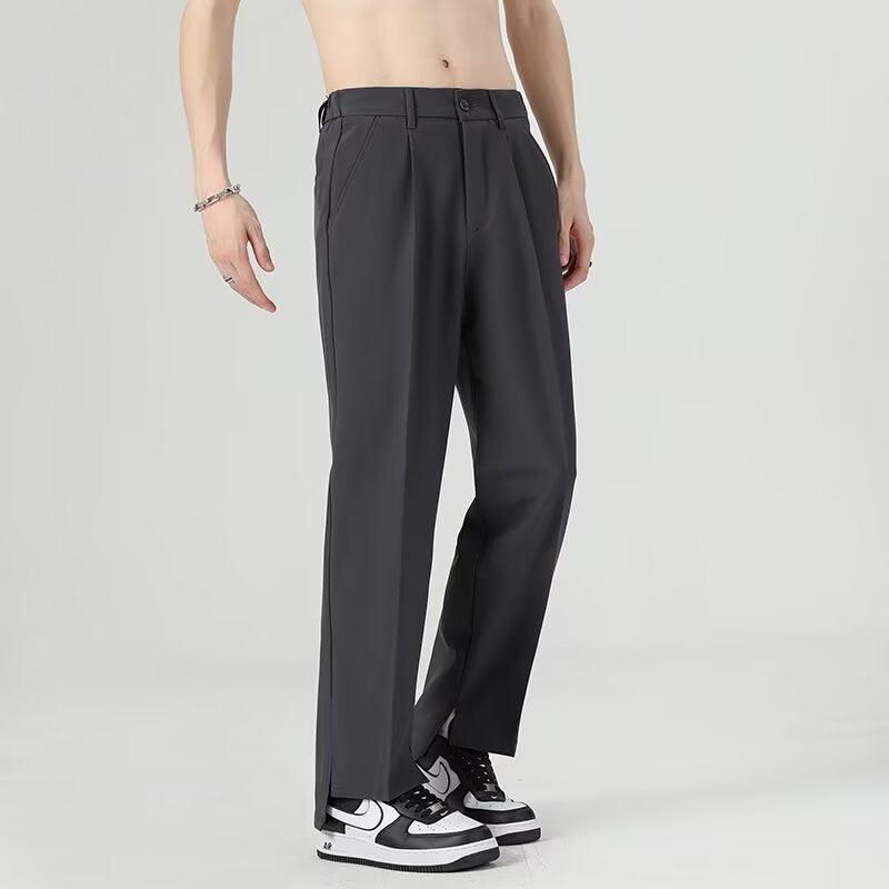Pantalons harem pour hommes Coupe fuselée Pli à l'avant Tissu léger et fluide Longueur cheville