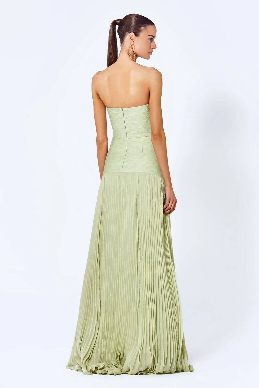 Robe maxi pour femmes Corset sans bretelles Jupe plissée évasée Coupe élégante